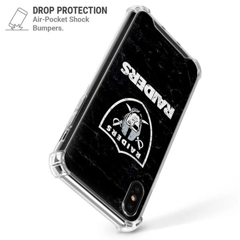 NFL Las Vegas Raiders Distressed iPhone XS Max Clear Case